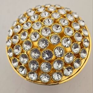 NEW Round Orange Gold Trinket Box